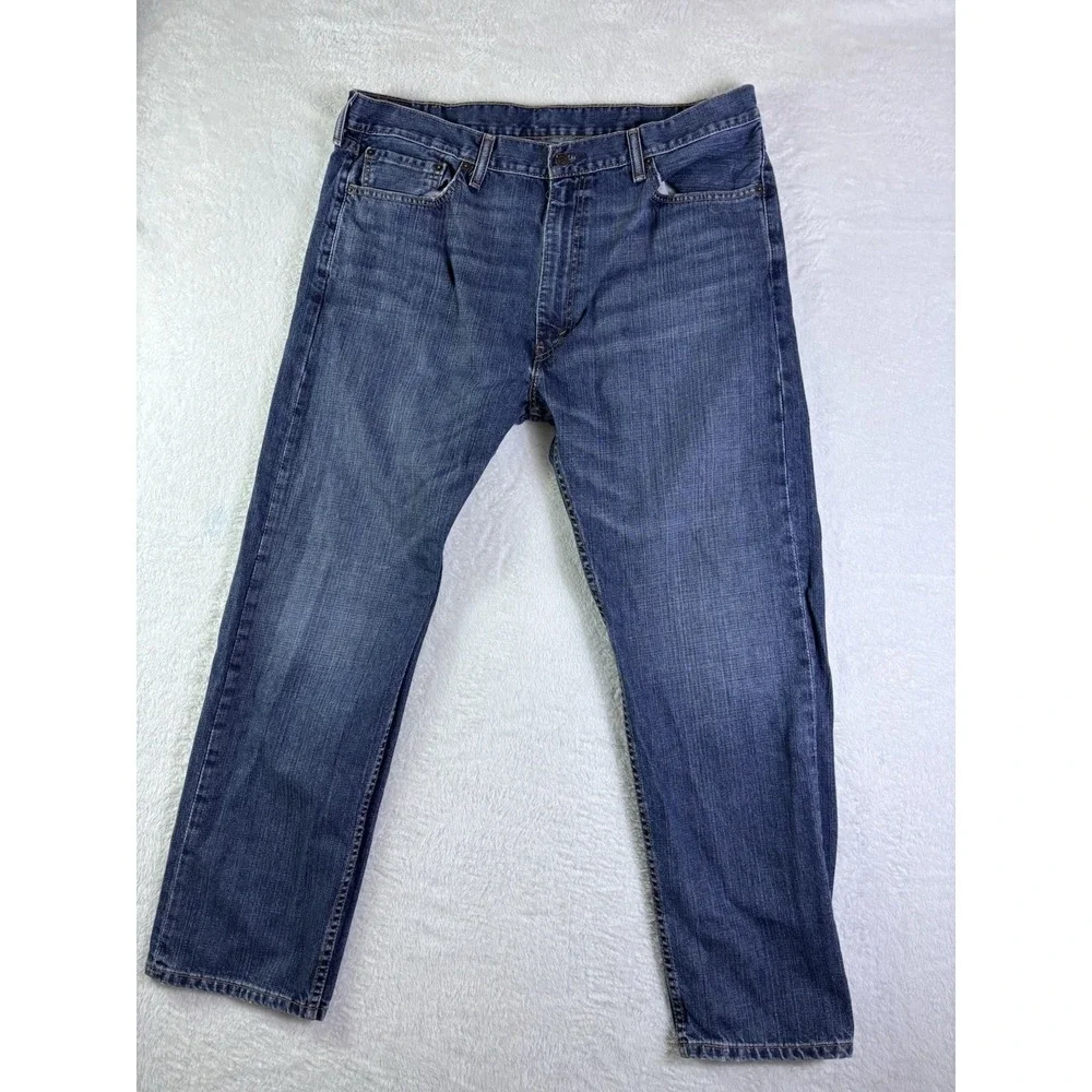 Levi's 505 Regular Fit Jeans Mens 40x30 Blue Medium Wash Straight Leg Denim